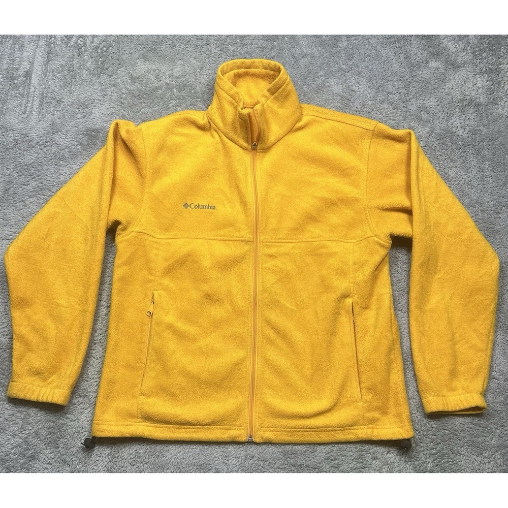 Columbia Steens Mountain 2.0 Jacket Mens XL Yellow Full Zip *MISSING ZIPPER PULL